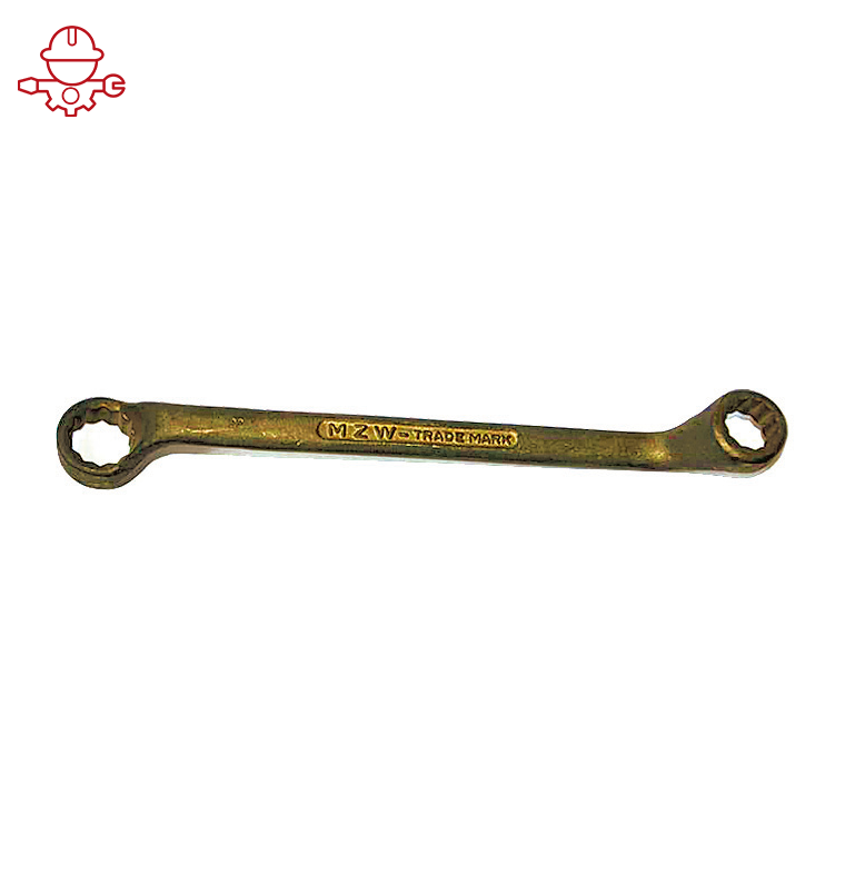 картинка Ключ накидной с изгибом искробезопасный 21x23 мм, серия 003 MetalMinotti 003-2123 от магазина "Элит-инструмент"