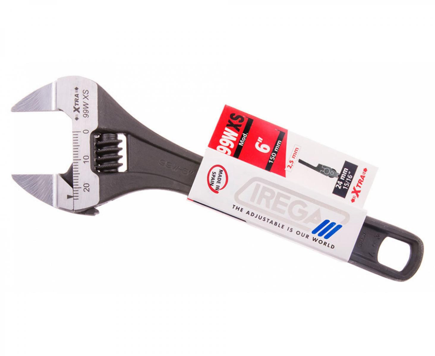 картинка Ключ гаечный разводной фосфатированный с узкими губками с широким раскрытием и со шкалой 13 мм Irega 99XS 4 от магазина "Элит-инструмент"