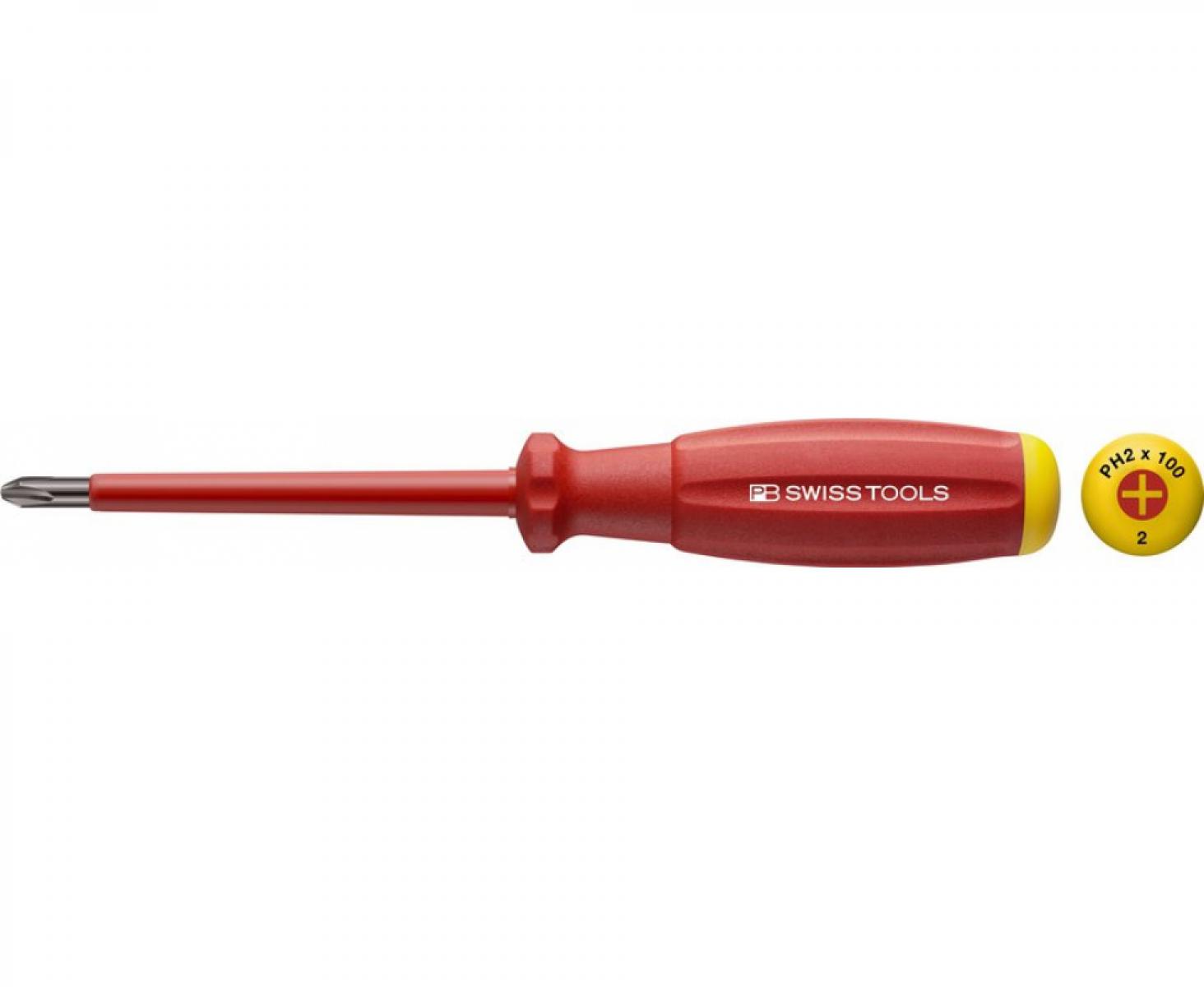 картинка Отвертка SwissGrip крестовая диэлектрическая Phillips VDE PB Swiss Tools PB 58190.0-60 PH0 от магазина "Элит-инструмент"