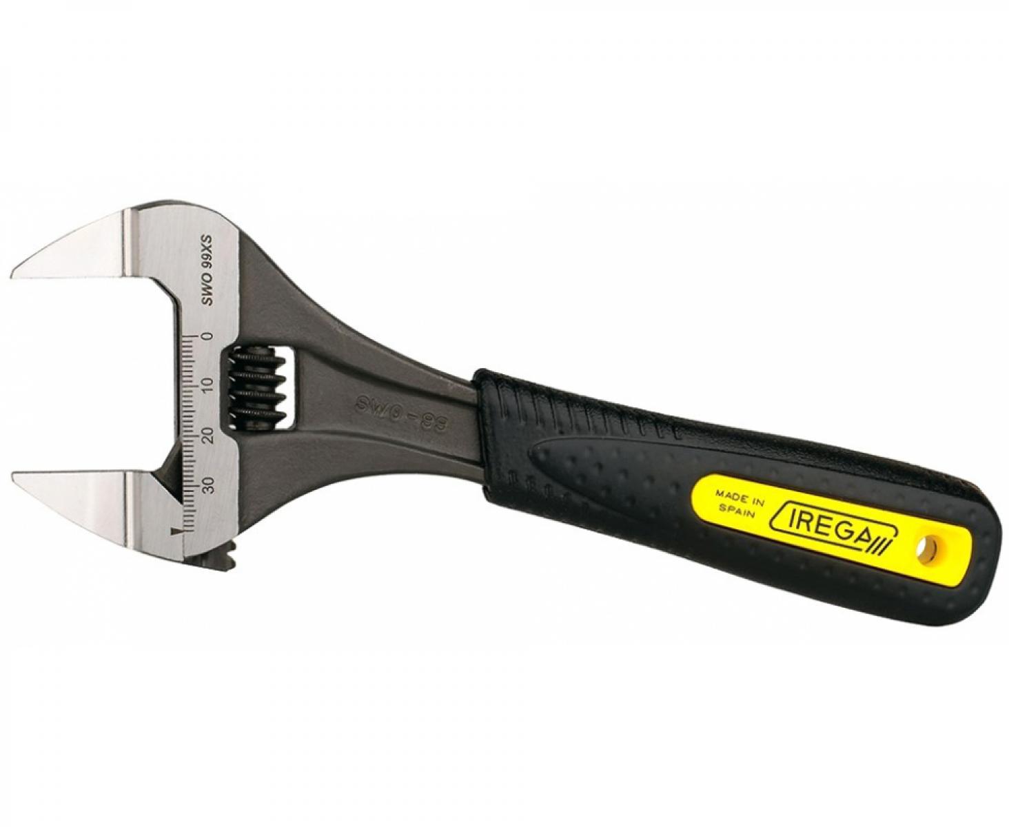 картинка Ключ гаечный разводной фосфатированный ERGOTOP с левым вращением и со шкалой 30 мм Irega ERGO-99W/CBE-8 от магазина "Элит-инструмент"