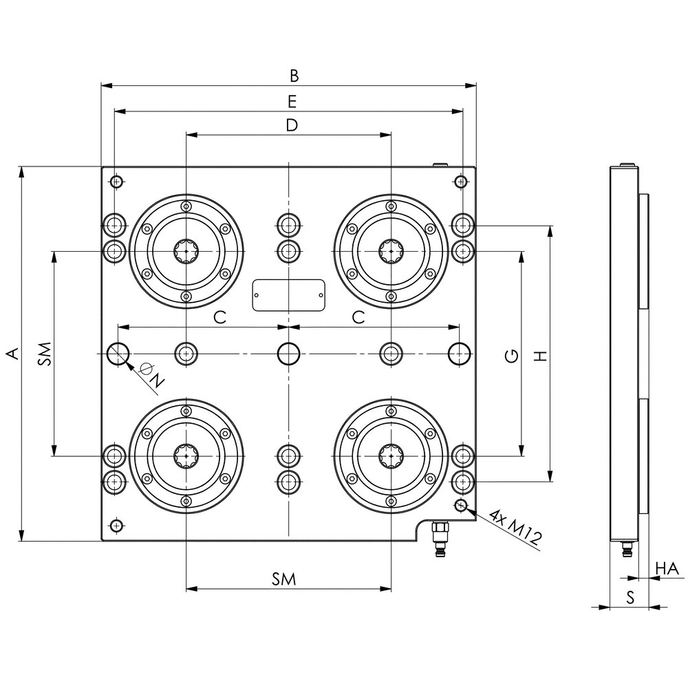 картинка 4-точечная зажимная станция АМF 550255 от магазина "Элит-инструмент"