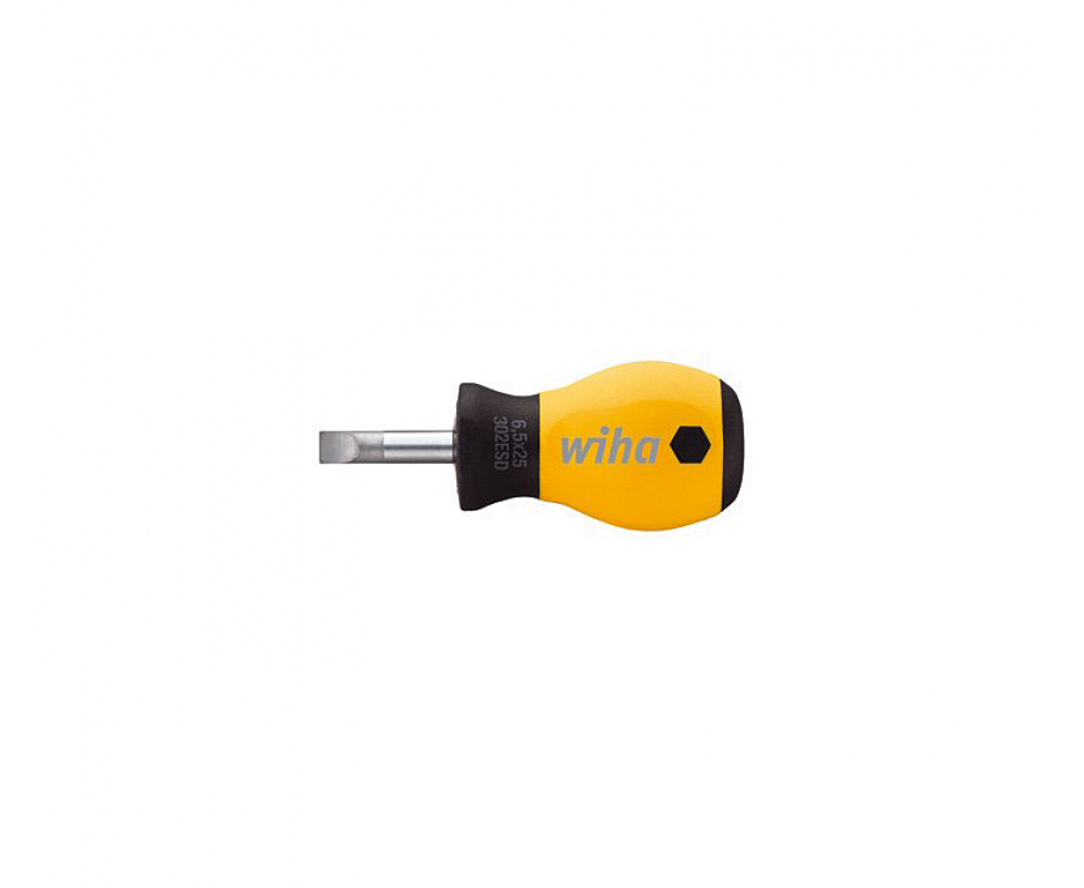 Отвертка Wiha SoftFinish ESD Slotted 302ESD 32153 6,5 x 25 укороченная