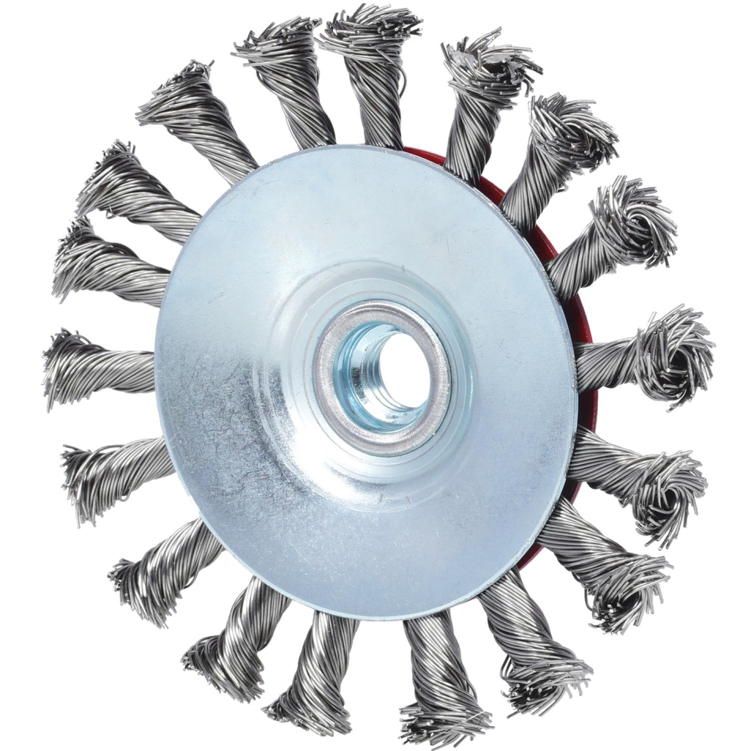 Коническая щетка из проволоки из нержавеющей стали 0,5 мм, Ø 115 мм