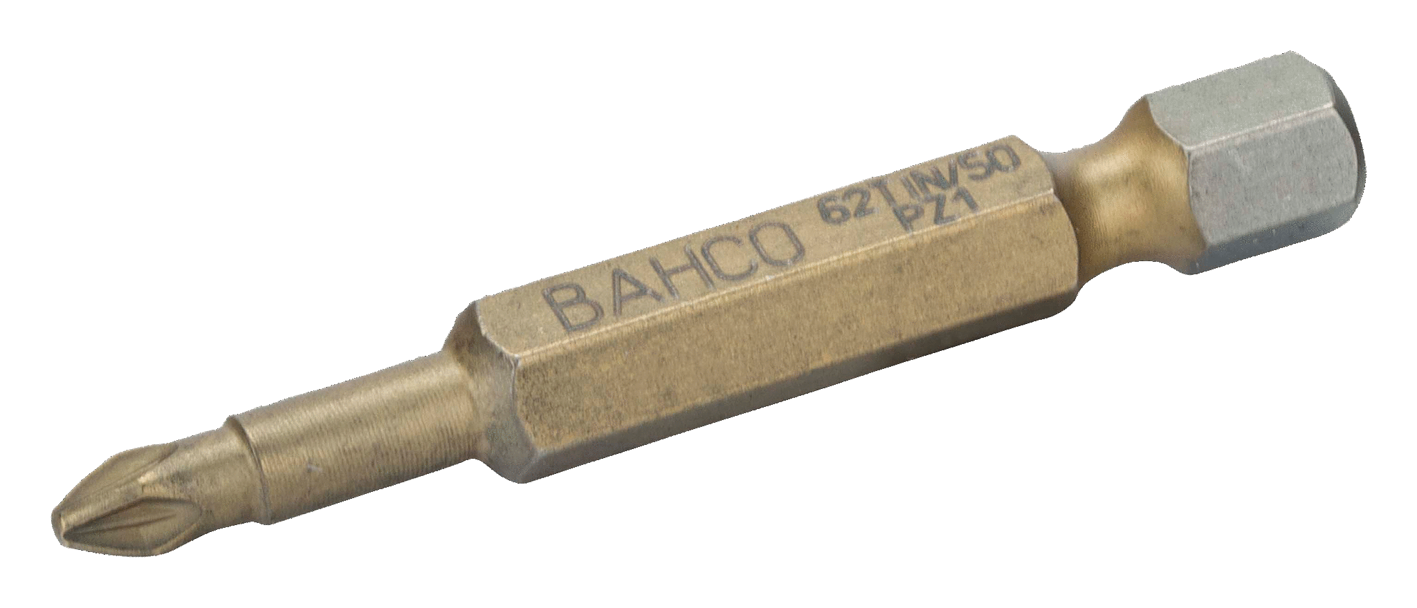 Торсионные биты с покрытием из нитрида титана для отверток Pozidriv, 50 мм BAHCO 62TIN/50PZ