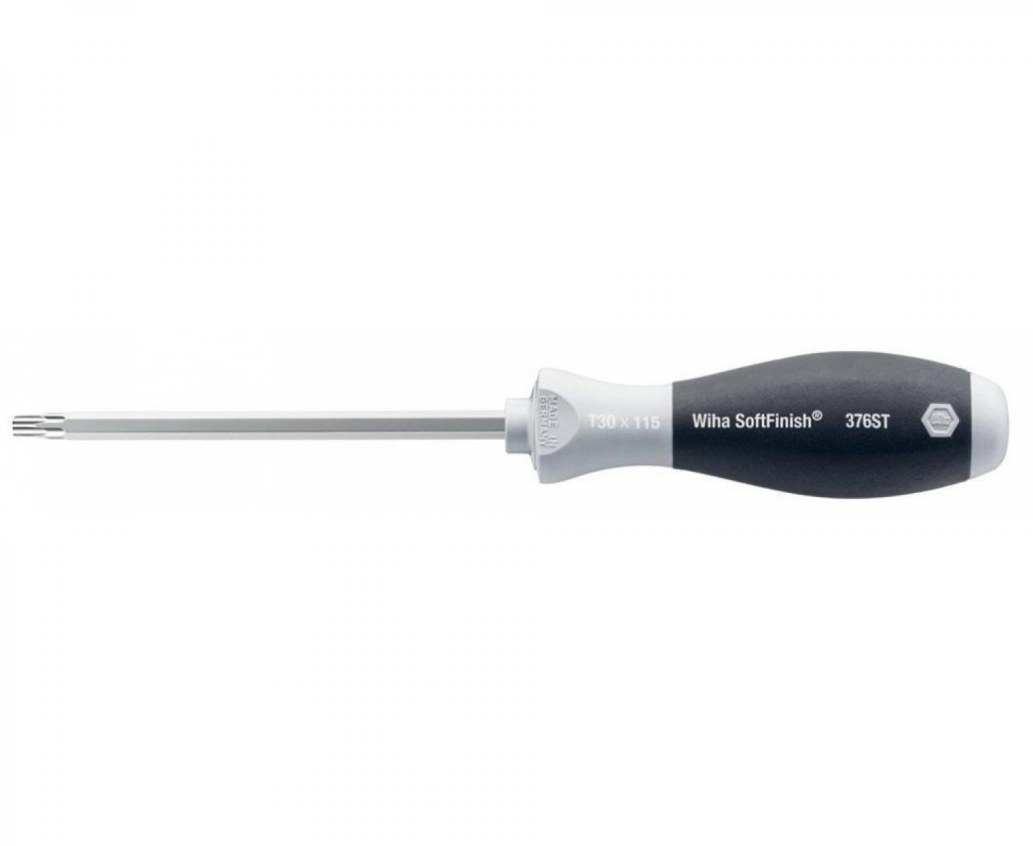Отвертка Wiha SoftFinish TORX 376ST SF 32618 T10 x 80 с шестигранным жалом из нержавеющей стали