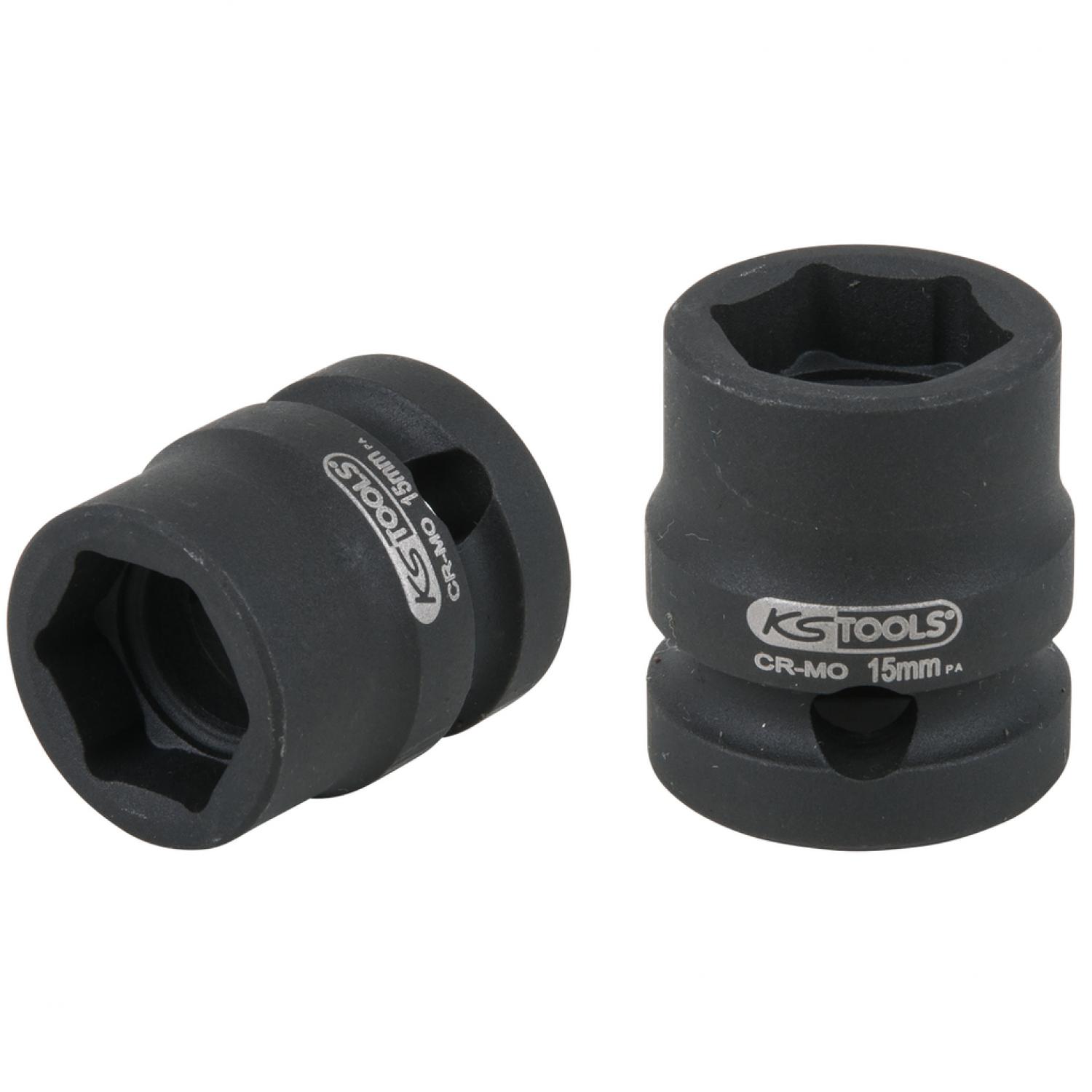 Шестигранная ударная торцевая головка 1/2'', короткая, 15 мм