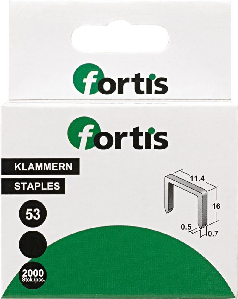 Скоба противопожарная тип 53, FORTIS 4317784775250 (размер скобы - 8 мм / содержание - 2000 шт)