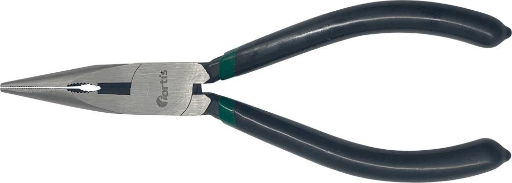 картинка Плоскогубцы (острогубцы), прямые, с пластиковым покрытием, FORTIS 4317784728324 (общая длина - 200 мм / режущий ø средний - 2,5 мм / резка ø жесткая - 1,6 мм) от магазина "Элит-инструмент"