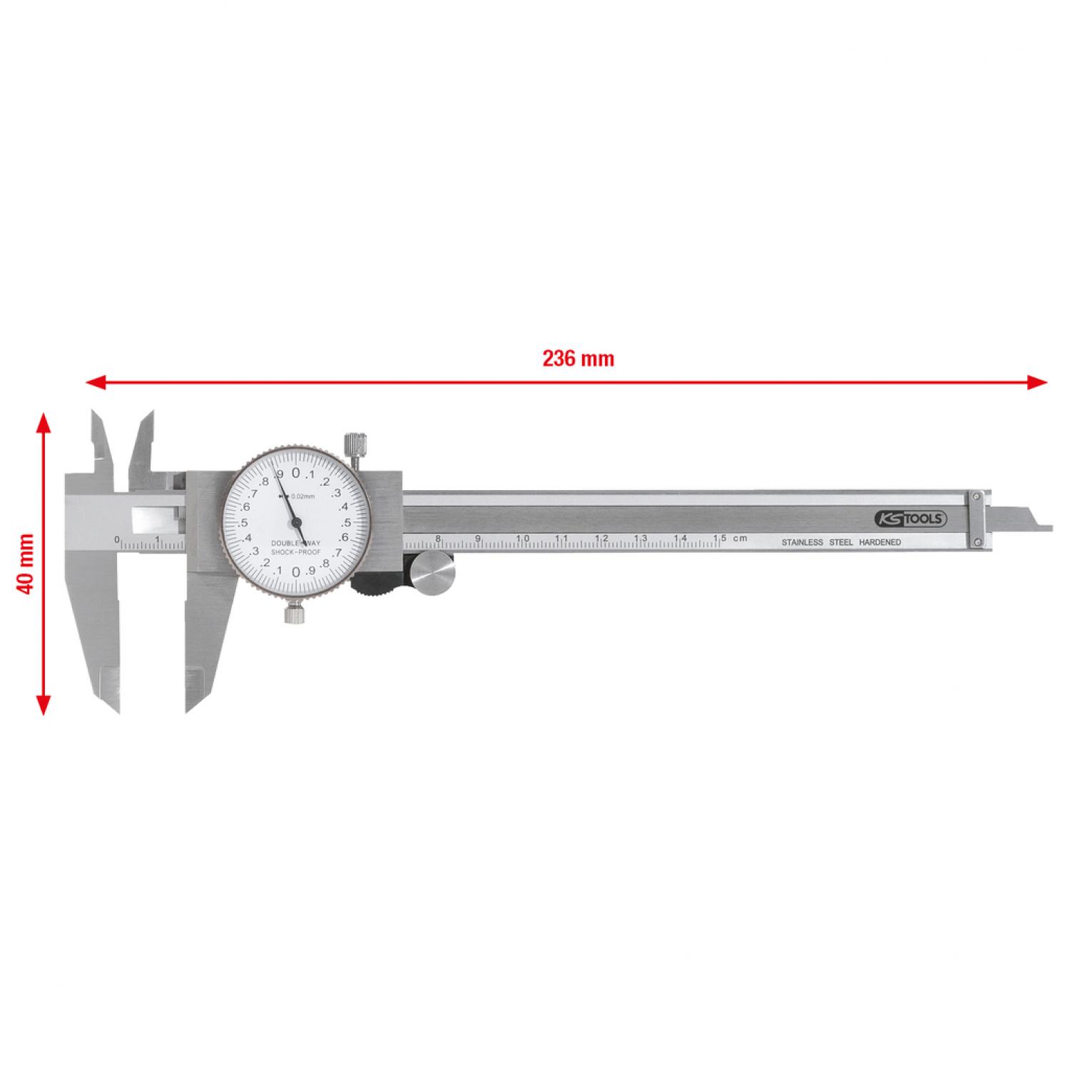 Циферблатный штангенциркуль, точность измерений +/- 0,02