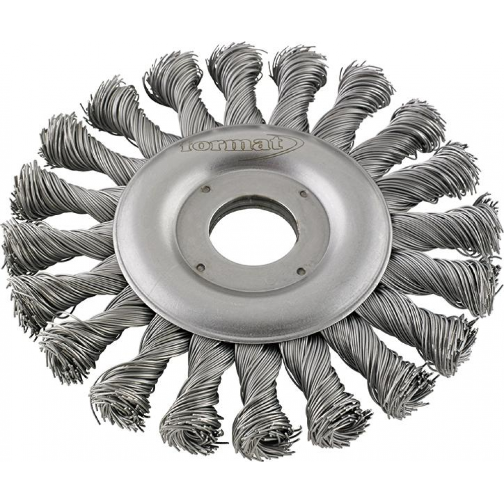 картинка Щетка круглая стальная витая 125х мм FORMAT 7020 0125 Fplus от магазина "Элит-инструмент"