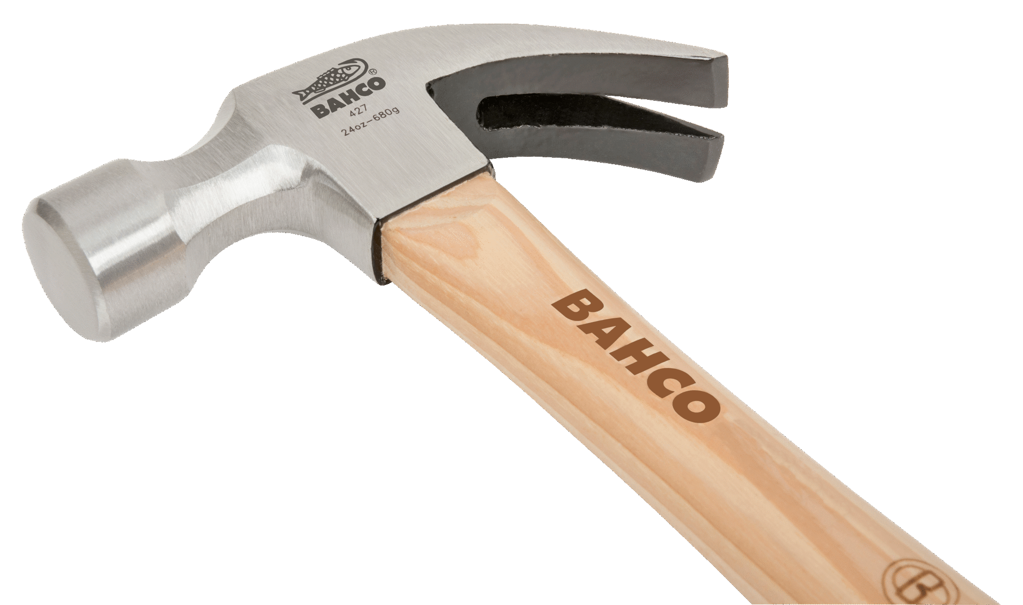 картинка Молоток-гвоздодер, деревянная рукоятка BAHCO 427-16 от магазина "Элит-инструмент"
