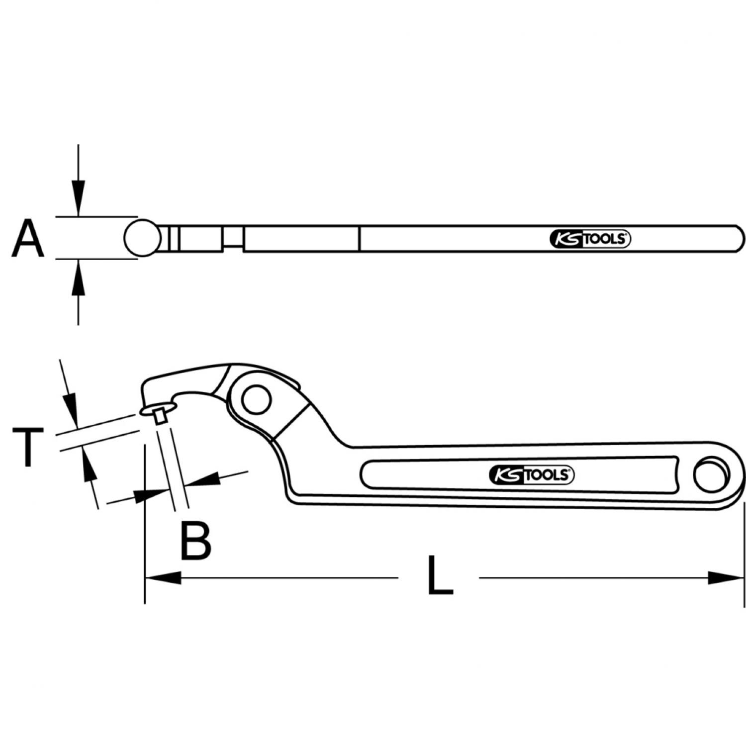 картинка Шарнирный крючковый ключ с цапфой, 35-50 мм от магазина "Элит-инструмент"