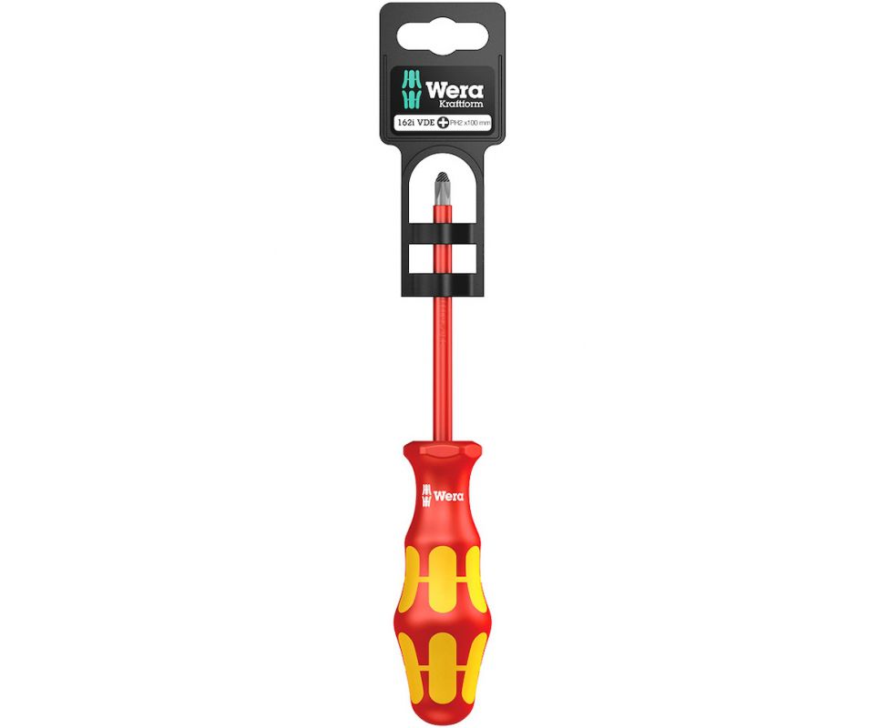 картинка Отвертка Phillips Wera Kraftform 162 i PH VDE WE-100012 PH 2 х 100 изолированная крестовая от магазина "Элит-инструмент"