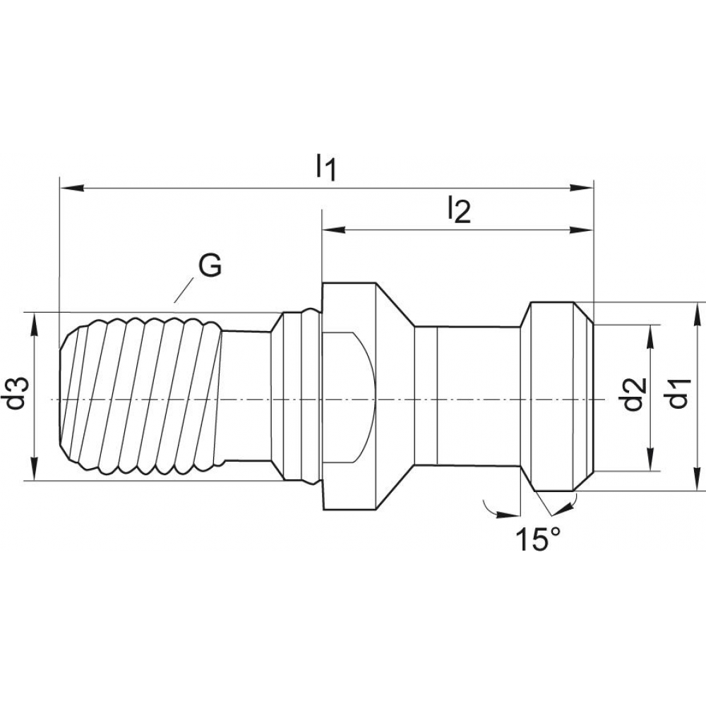 картинка Вытяжная шпилька DIN69872A внутреннее охлаждение SK50-M24 FORMAT 3685 0010 Fplus от магазина "Элит-инструмент"