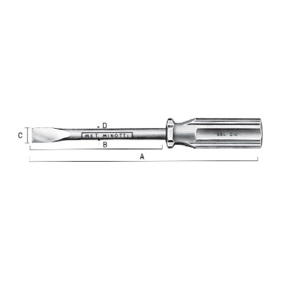 картинка Отвертка шлицевая искробезопасная 9х160х280 мм, серия 021 MetalMinotti 021-0280 от магазина "Элит-инструмент"