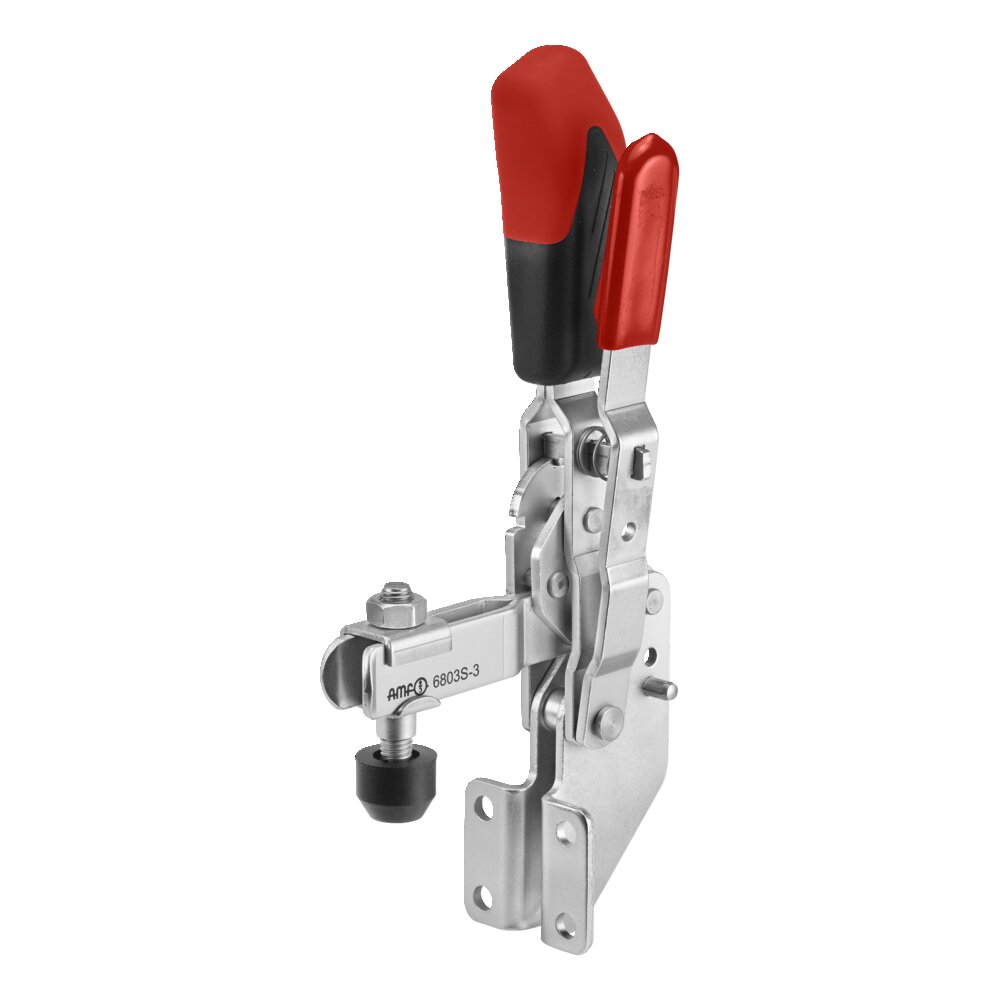 Вертикальный шарнирный зажим с красной ручкой и предохранительной защелкой АМF 90373