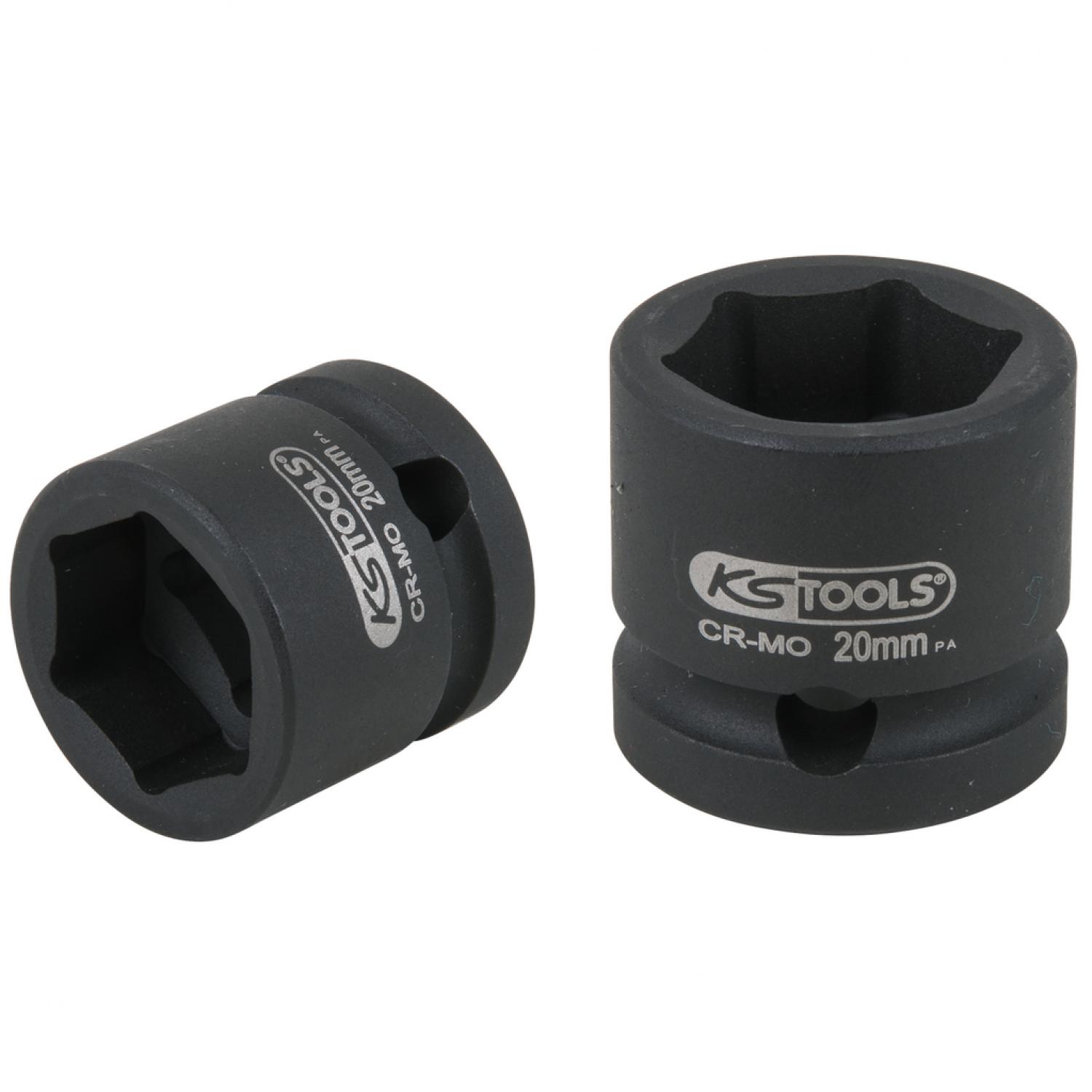 Шестигранная ударная торцевая головка 1/2'', короткая, 20 мм