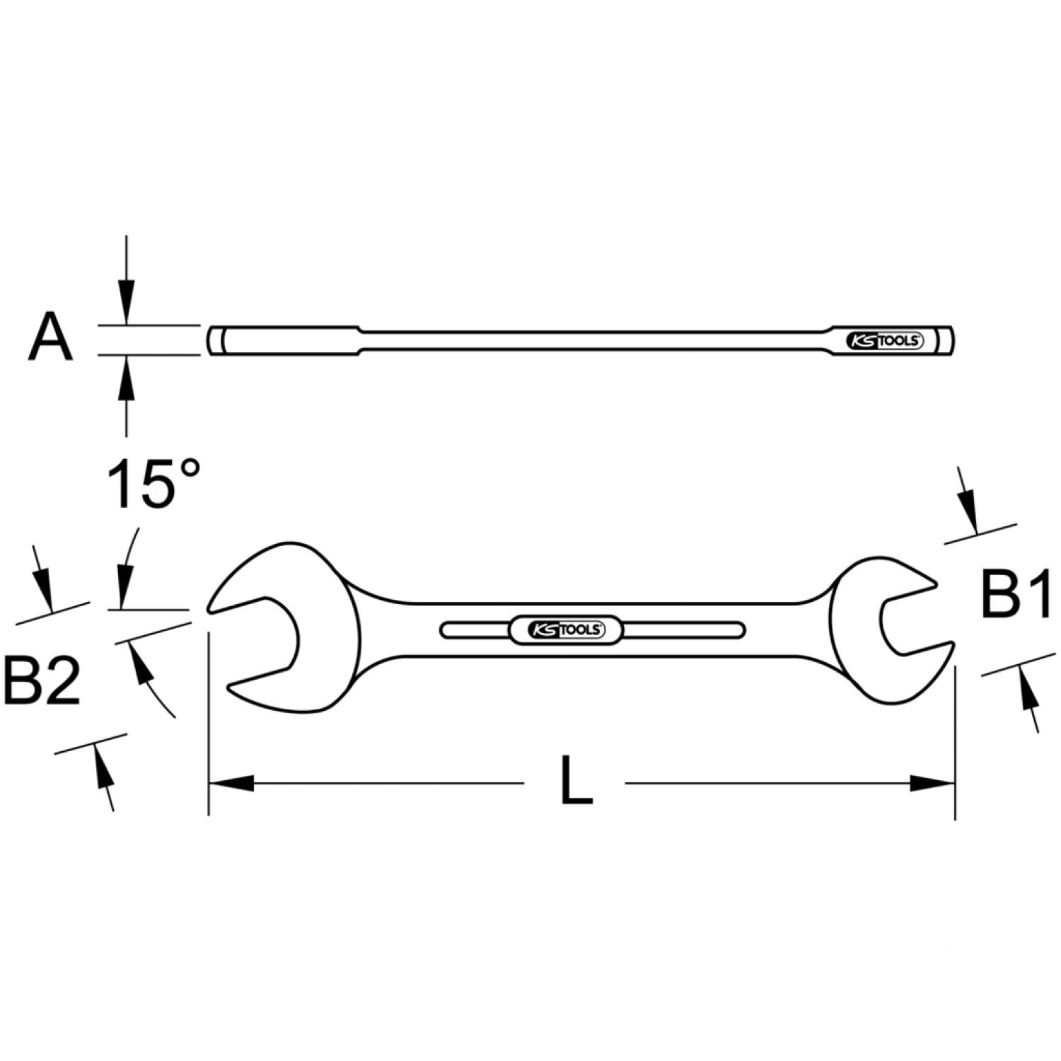 картинка Двусторонний рожковый ключ, 18х19 мм от магазина "Элит-инструмент"