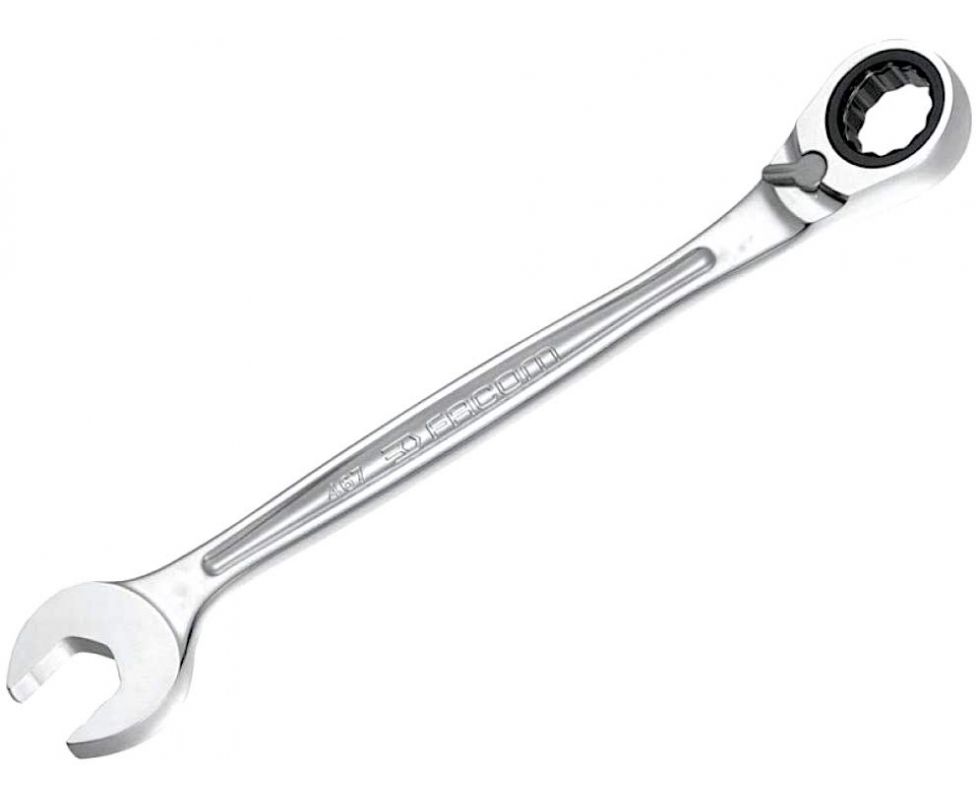 картинка Ключ гаечный комбинированный с трещоткой 12 мм Facom 467B.12 от магазина "Элит-инструмент"