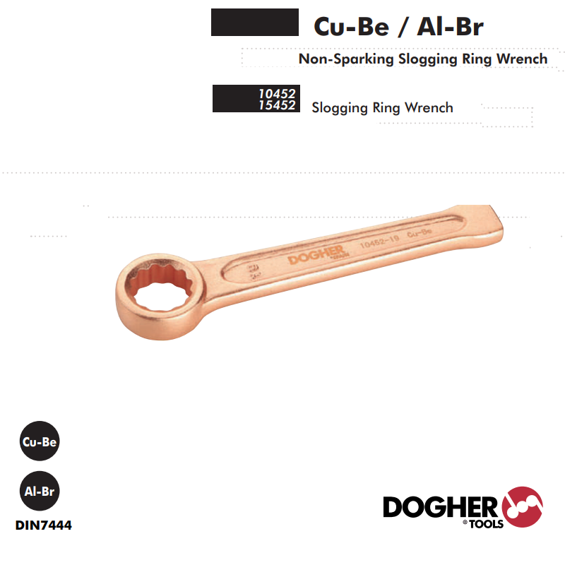 картинка Ударный накидной искробезопасный ключ Al-Br DIN7444 Dogher Tools 15452-75 от магазина "Элит-инструмент"