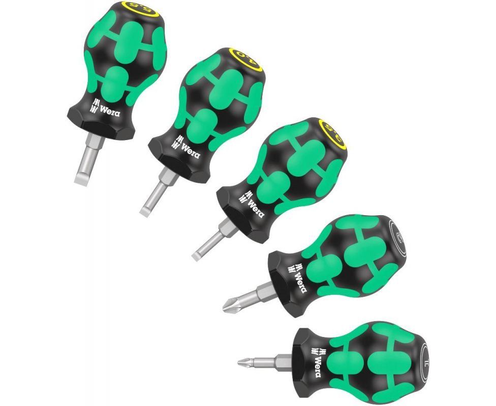 картинка Набор коротких отверток SL PZ Stubby Set 2 Wera WE-008871 5 предметов от магазина "Элит-инструмент"