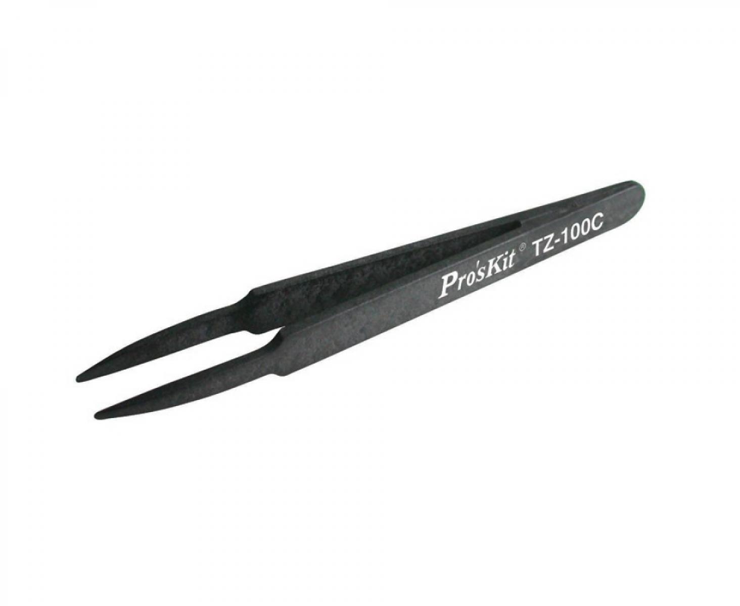картинка Пинцет закругленный антистатический ProsKit TZ-100C от магазина "Элит-инструмент"