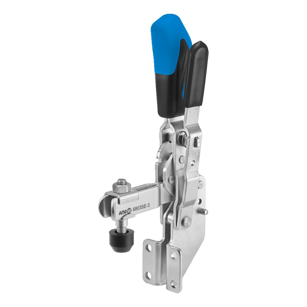 Вертикальный шарнирный зажим с синей ручкой и предохранительной защелкой АМF 557738