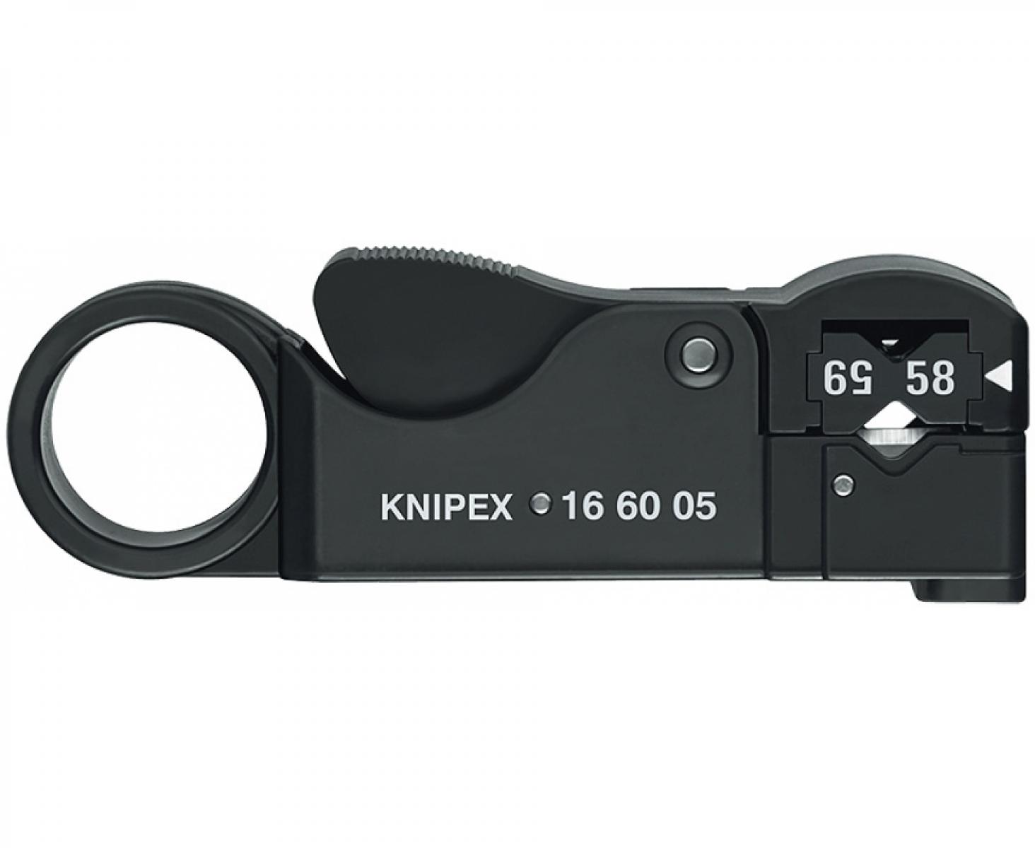 картинка Инструмент для снятия изоляции с коаксиальных кабелей Knipex KN-166005SB от магазина "Элит-инструмент"