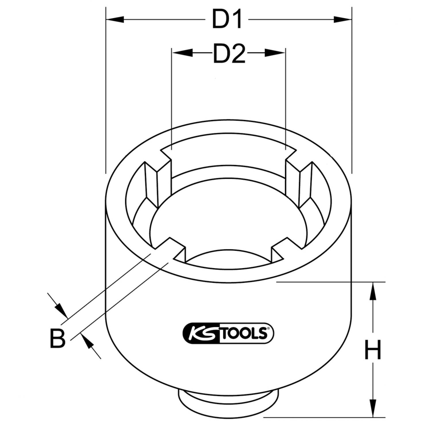 картинка Ключ для накидных гаек 1/2", КМ5, внутренние цапфы KSTools 450.5025 от магазина "Элит-инструмент"