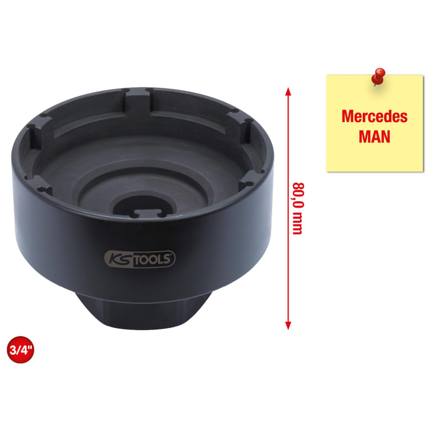 Ключ для шлицевых гаек 3/4" с 6 цапфами для Mercedes и MAN