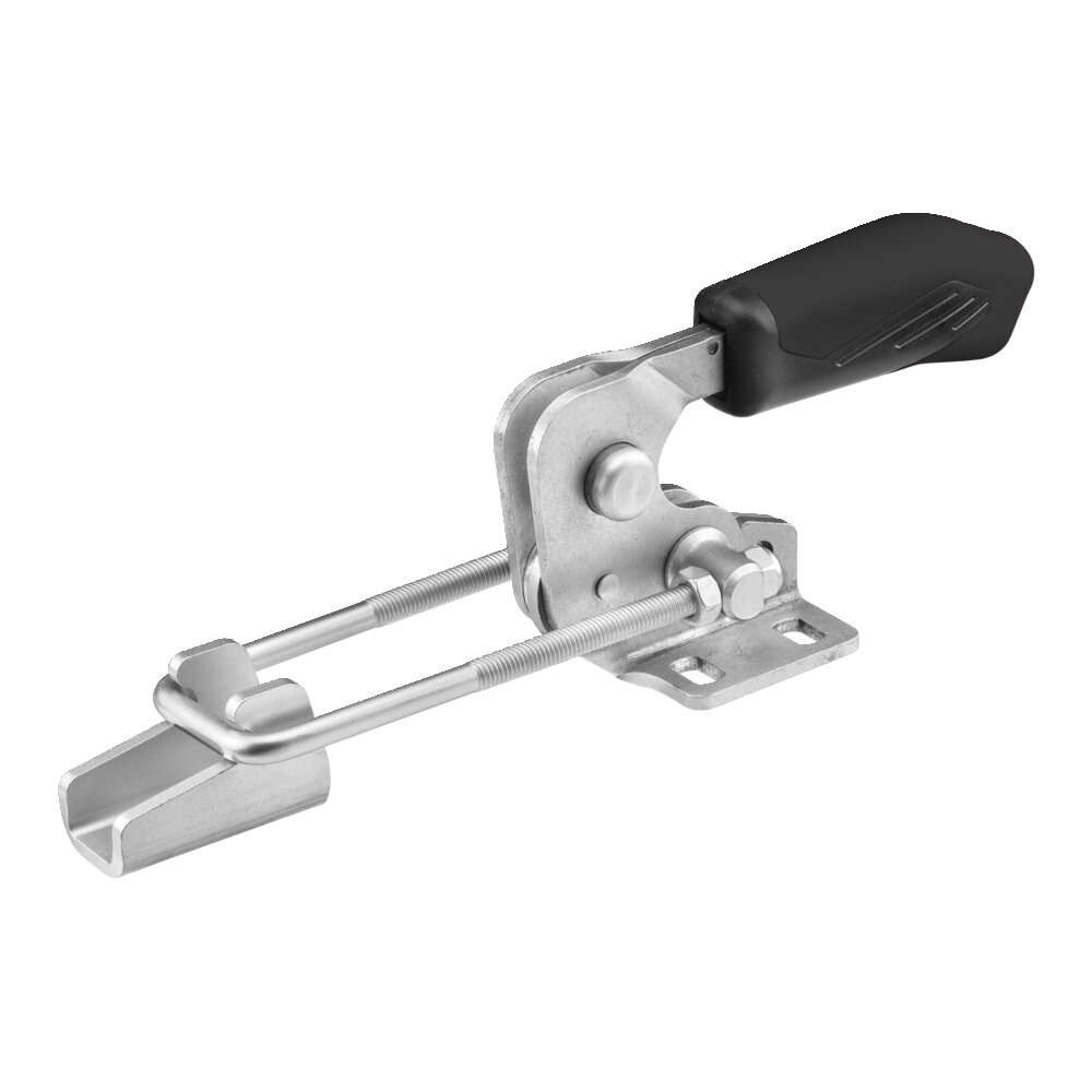 Горизонтальный шарнирный зажим типа крюка с черной ручкой и предохранительной защелкой АМF 558181