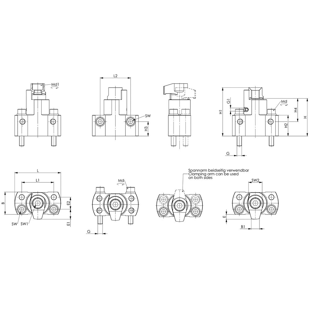 картинка Поворотный зажим, механический АМF 572514 от магазина "Элит-инструмент"