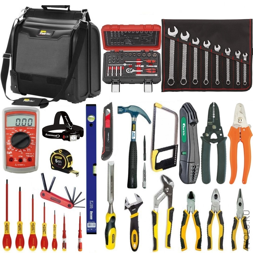 картинка SK 50 PRO EliteTools Набор инструментов для строительства и ремонта кабельных линий. - (STANLEY + FORMAT + FORTIS + FORUM + HAUPA) от магазина "Элит-инструмент"