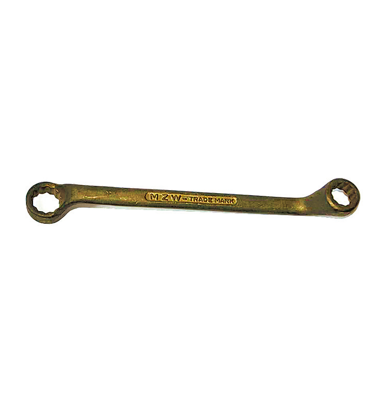 картинка Ключ накидной с изгибом искробезопасный 16x18 мм, серия 003 MetalMinotti 003-1618 от магазина "Элит-инструмент"