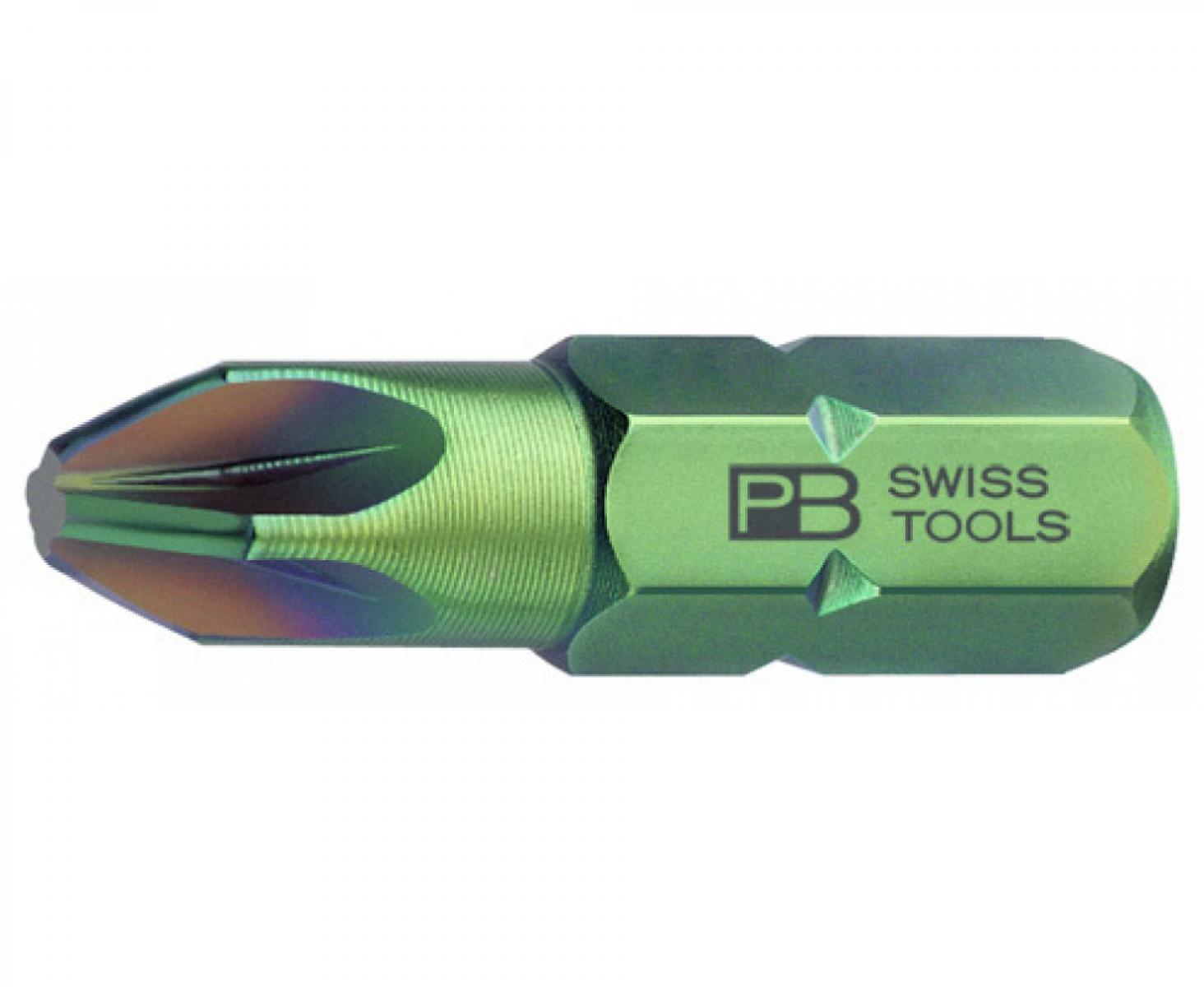 картинка Бита крестовая Pozidriv PrecisionBits C6,3 с внешним шестигранником 1/4 PB Swiss Tools PB C6.192/2 PZ2 от магазина "Элит-инструмент"