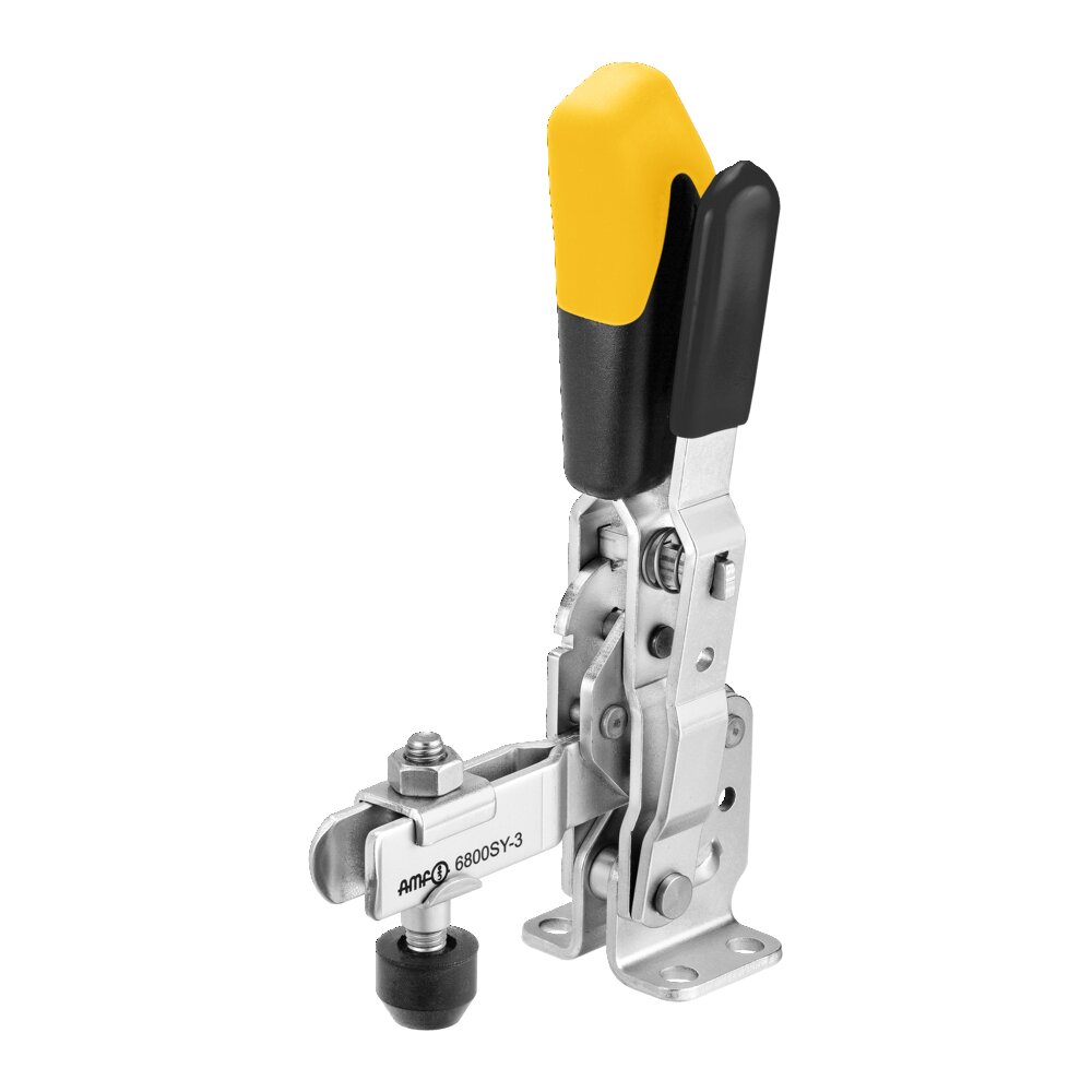 Вертикальный шарнирный зажим с желтой ручкой и предохранительной защелкой АМF 557179