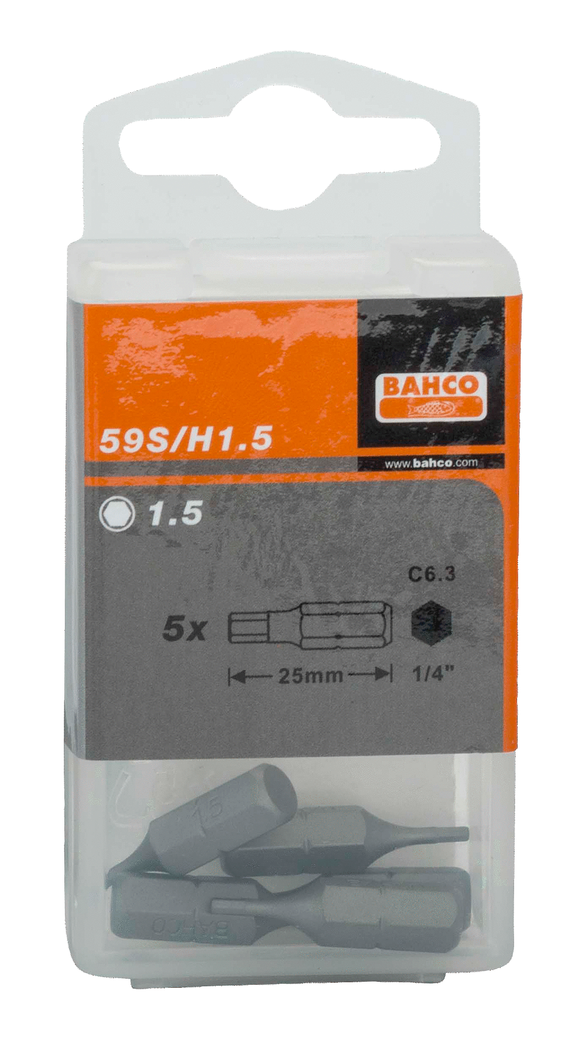 картинка Стандартные биты для отверток под винты с шестигранной головкой, метрические размеры, 25 мм BAHCO 59S/H8-3P от магазина "Элит-инструмент"