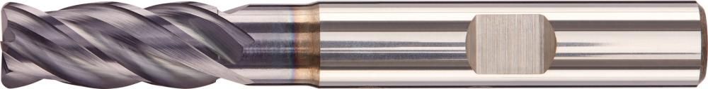 Цельная твердосплавная концевая фреза Carapace+, длинная, FORTIS 4317784741606 (ø f8 - 8 мм / угловой радиус - 0,5 мм / длина режущей кромки - 19 мм / полезная длина - 27 мм / общая длина - 63 мм / хвостовик ø h6 - 8 мм / сталь - 180)