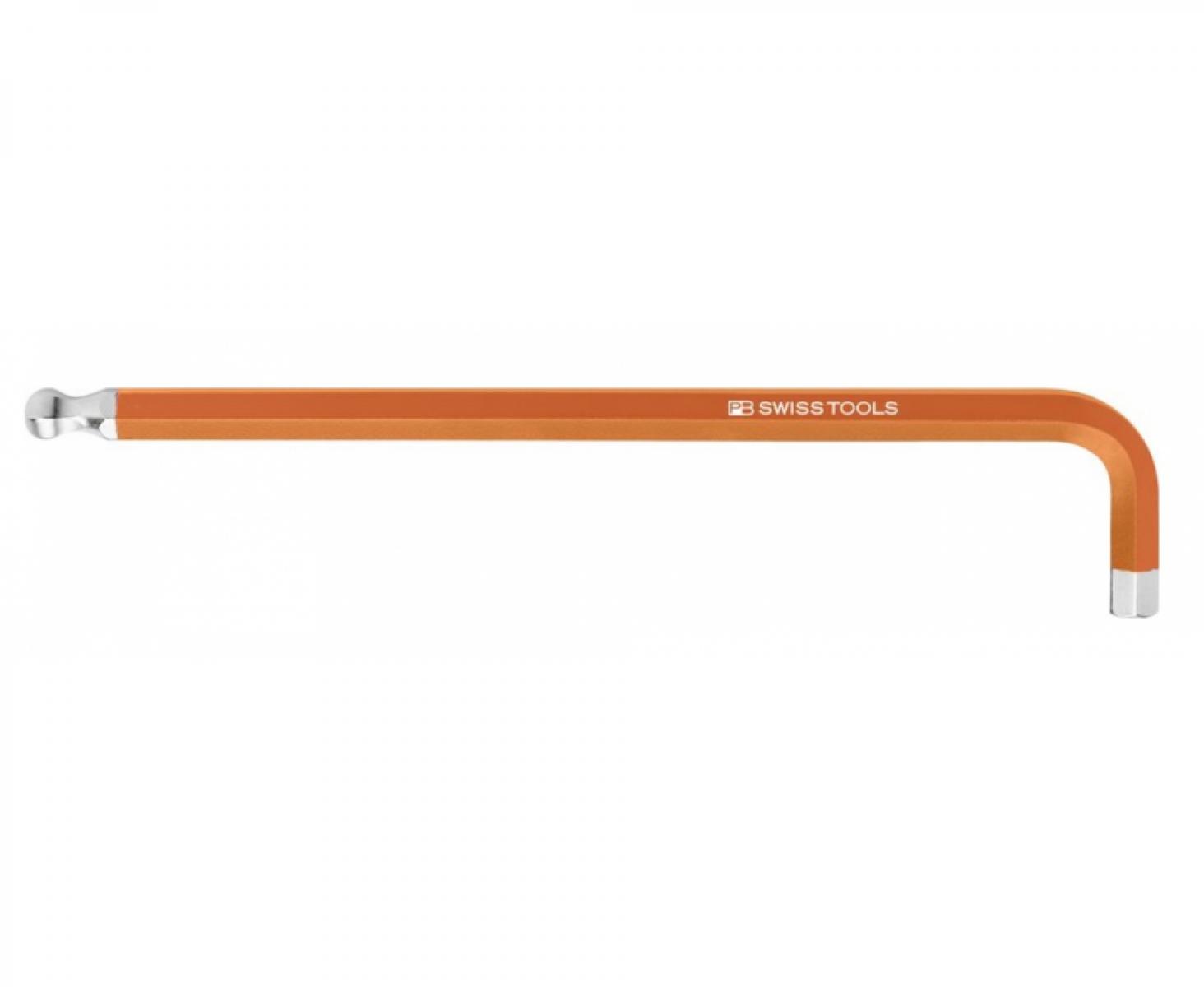картинка Ключ штифтовый HEX длинный PB Swiss Tools PB 212L.2,5 OR со сферической головкой, оранжевый M2,5 от магазина "Элит-инструмент"