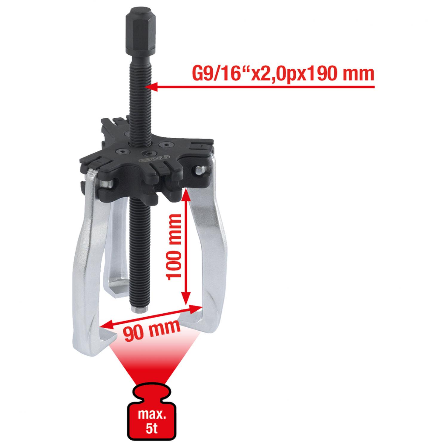 Универсальный съемник с 2 и 3 захватами, 90 мм, размер 2, 5 т