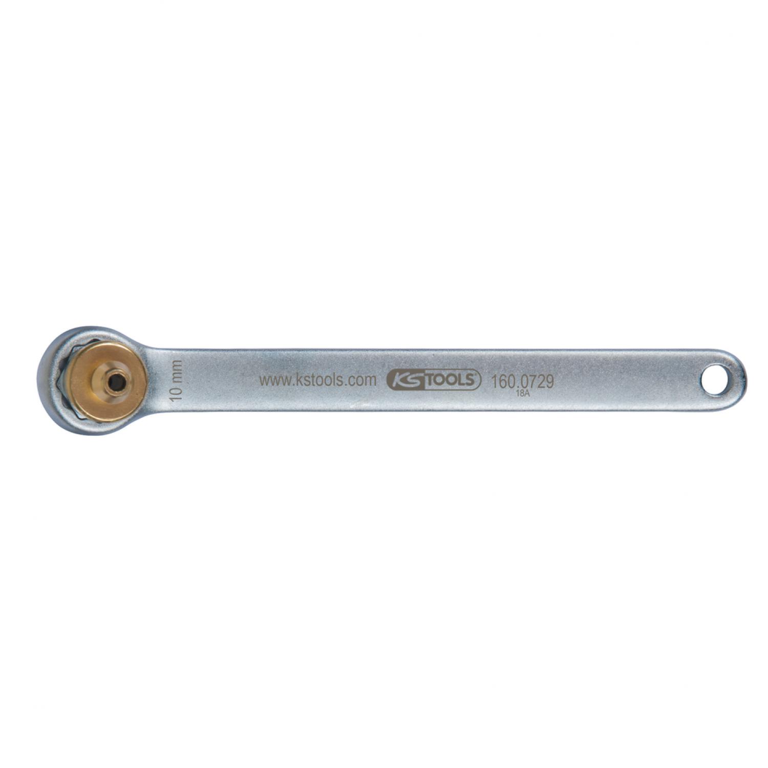 Ключ для удаления воздуха из тормозной системы, экстракороткая, 10 мм, золотой