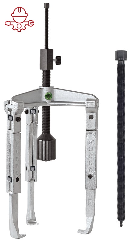 картинка Универсальный трёхзахватный съёмник с удлинёнными захватами и длинным гидравлическим шпинделем (включая механический шпиндель) Kukko 30-2-3-B от магазина "Элит-инструмент"