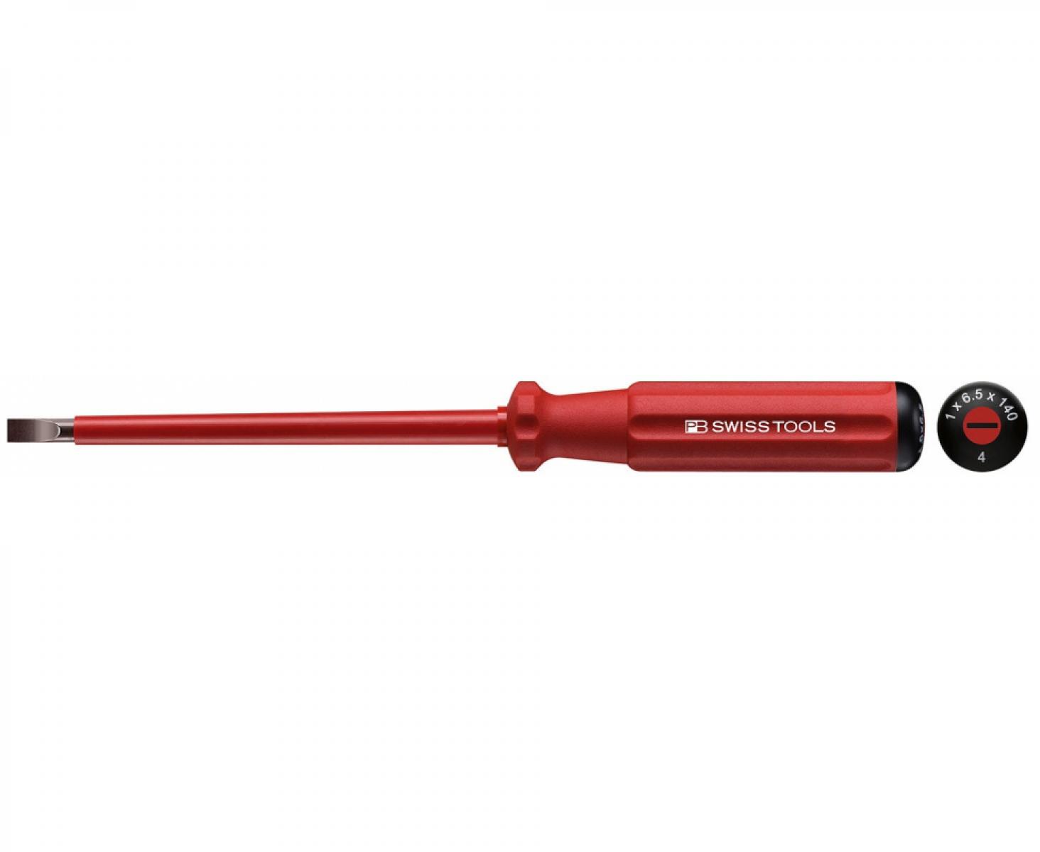 картинка Отвертка шлицевая диэлектрическая VDE PB Swiss Tools PB 5100.4-125 1 x 5.5 от магазина "Элит-инструмент"