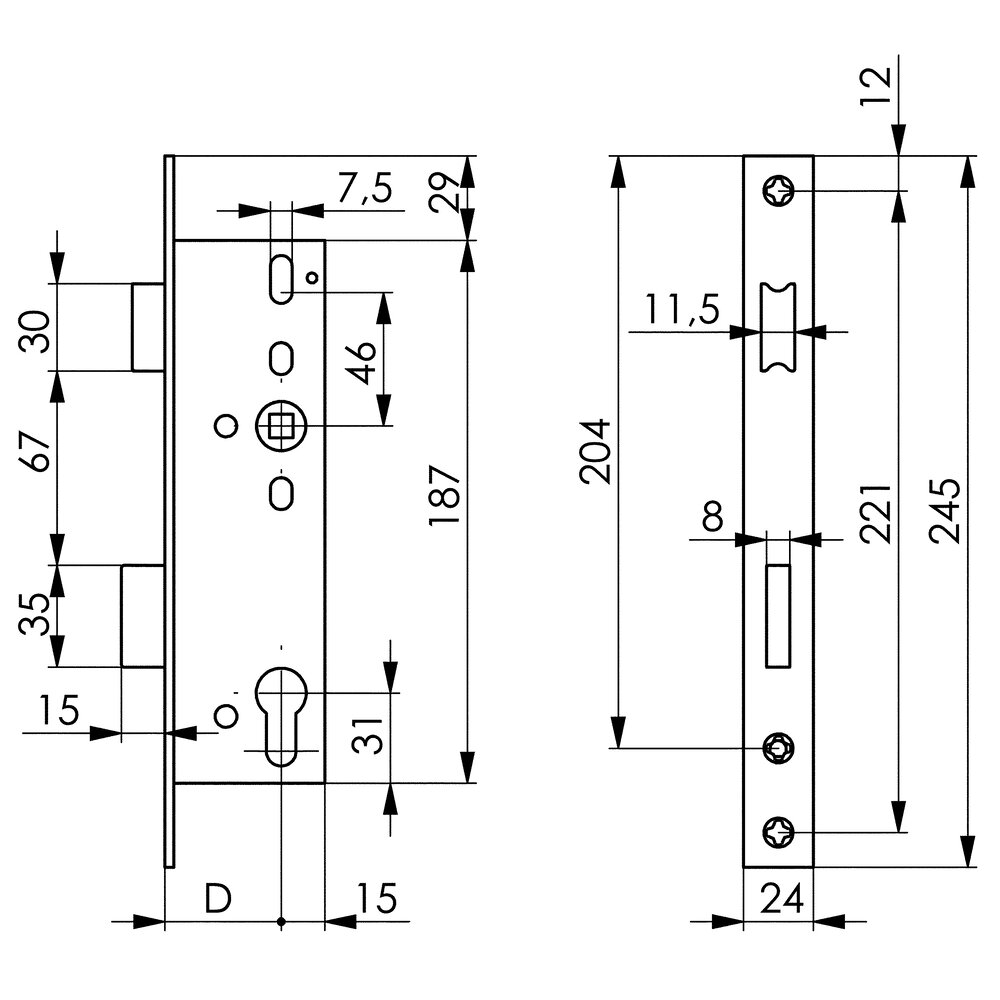 картинка Тяжелая защелка-тупик трубчатой рамы АМF 564160 от магазина "Элит-инструмент"