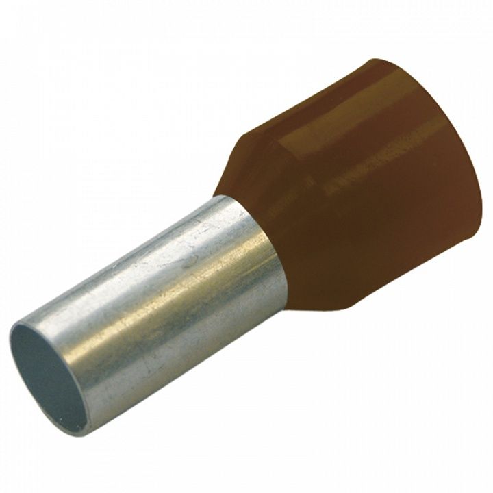 картинка Гильза конечная изолированная (НШВИ) 25/ 16 мм цвет коричневый (упак. 50 шт.) от магазина "Элит-инструмент"