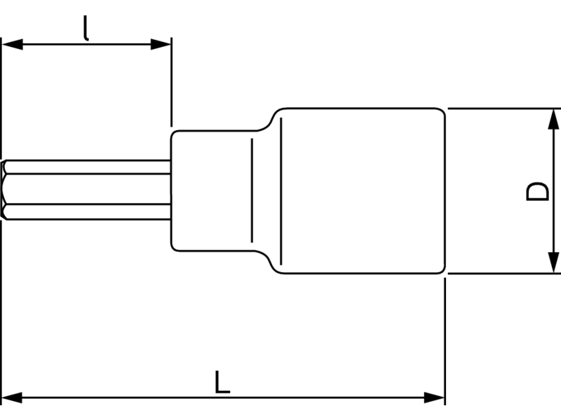 картинка 1/2" удлинитель с квадратным приводом, для винтов с шестигранной головкой. Метрические размеры BAHCO SB7809M-6-100 от магазина "Элит-инструмент"