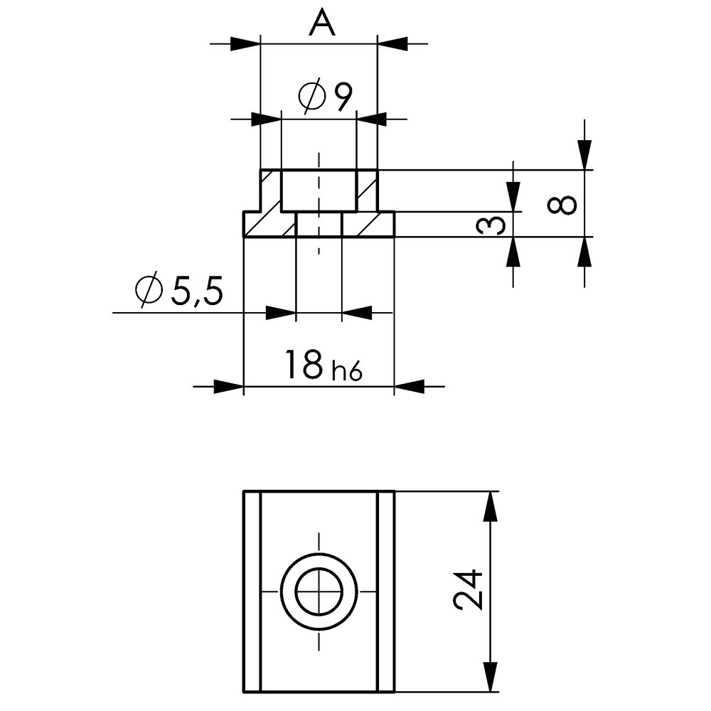 картинка Т-образная гайка АМF 301077 от магазина "Элит-инструмент"