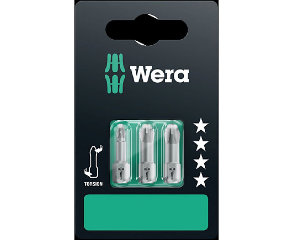 картинка 851/1 TZ SB Крестовые насадки (3 шт.) PH 1, PH 2, PH 3 х 25 Wera WE-073326 от магазина "Элит-инструмент"