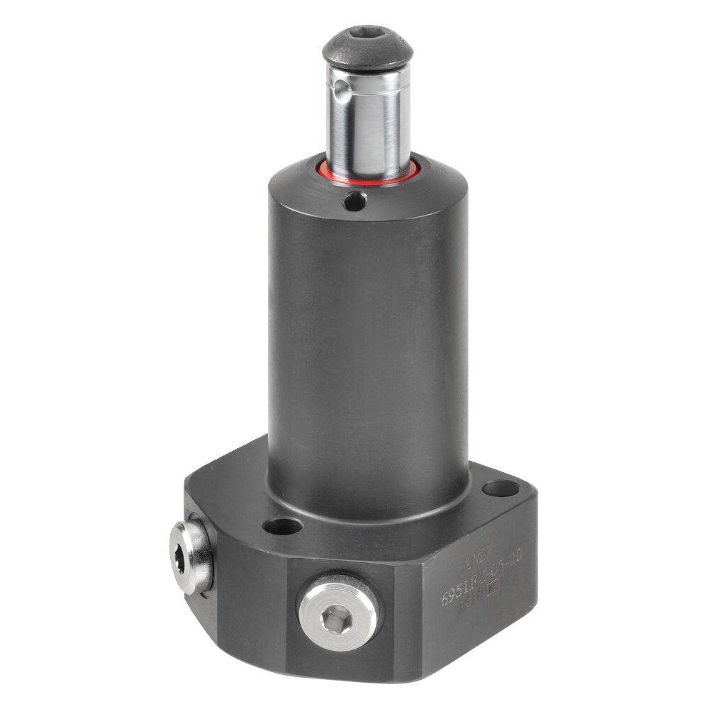 Двухтактный цилиндр, установленный на основании с фланцем, с направляющим поршневым штоком АМF 66589