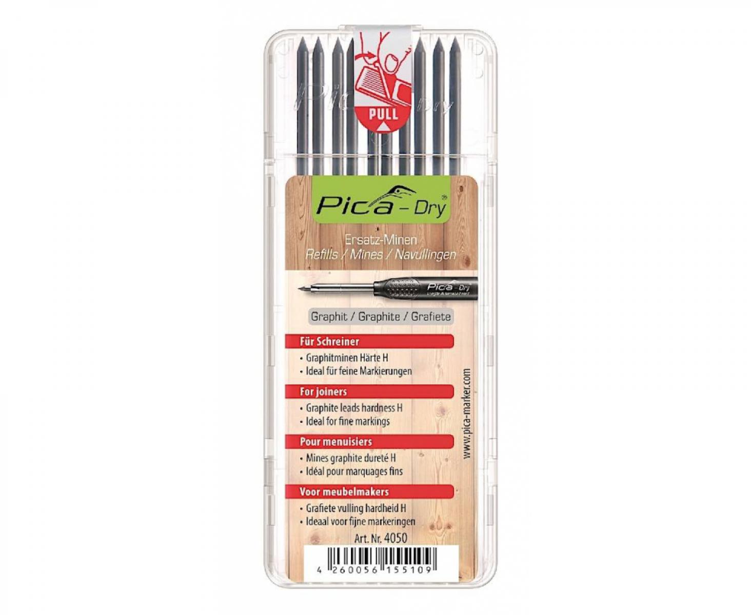 картинка Грифели для карандаша Pica-Dry графитовые Pica 4050 10 пр. от магазина "Элит-инструмент"